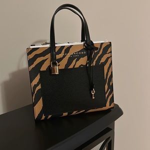 Marc Jacobs Mini Grind Tiger-Print Coated Leather Tote